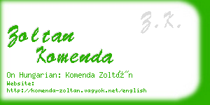 zoltan komenda business card